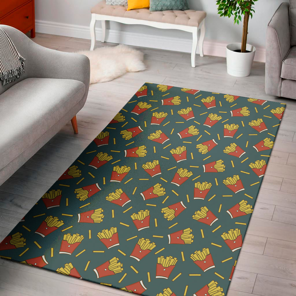 Doodle French Fries Pattern Print Area Rug