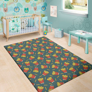 Doodle French Fries Pattern Print Area Rug