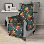 Doodle French Fries Pattern Print Armchair Protector