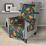 Doodle French Fries Pattern Print Armchair Protector