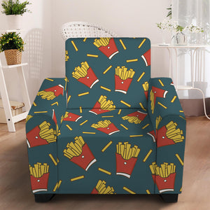 Doodle French Fries Pattern Print Armchair Slipcover