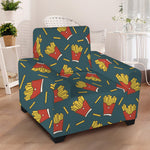 Doodle French Fries Pattern Print Armchair Slipcover