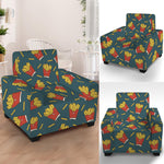 Doodle French Fries Pattern Print Armchair Slipcover