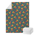 Doodle French Fries Pattern Print Blanket