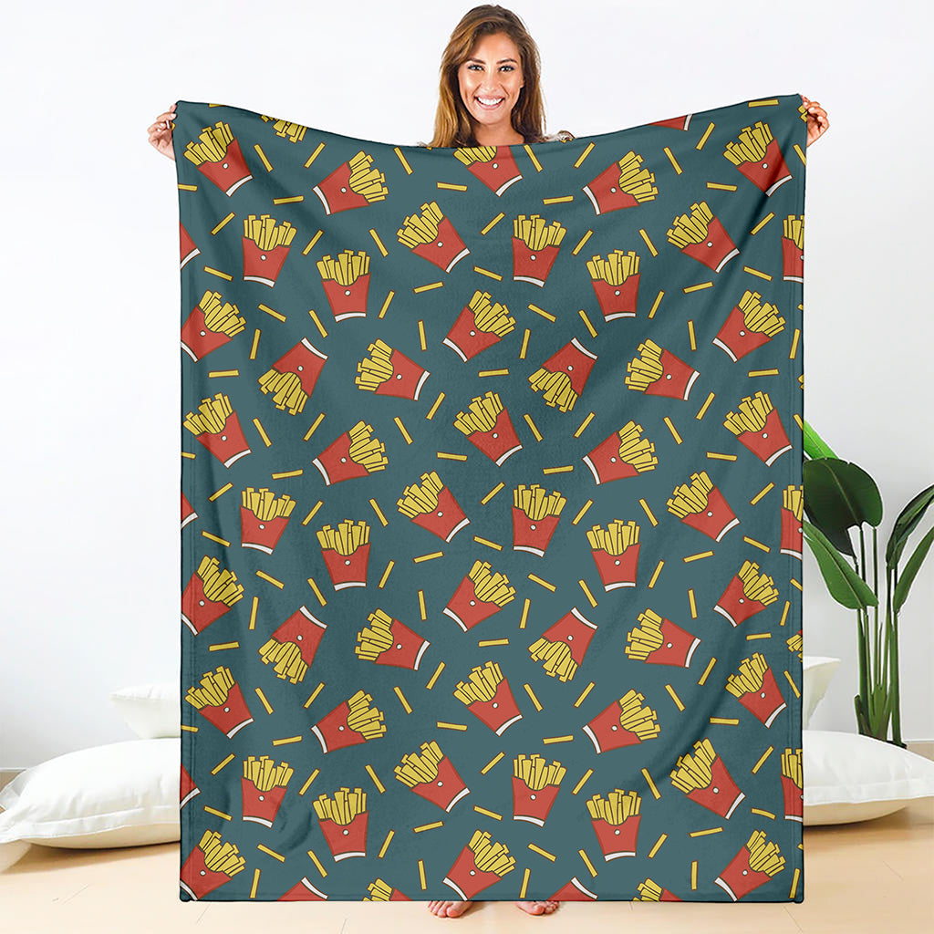 Doodle French Fries Pattern Print Blanket