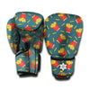 Doodle French Fries Pattern Print Boxing Gloves