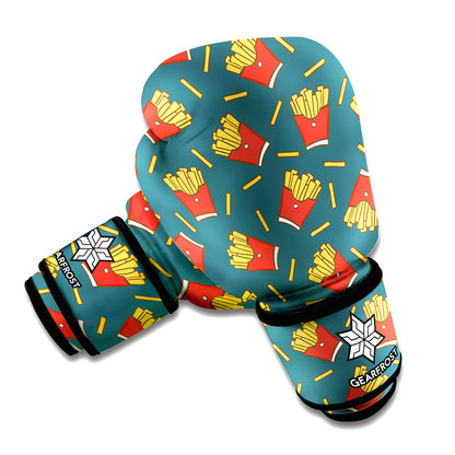 Doodle French Fries Pattern Print Boxing Gloves