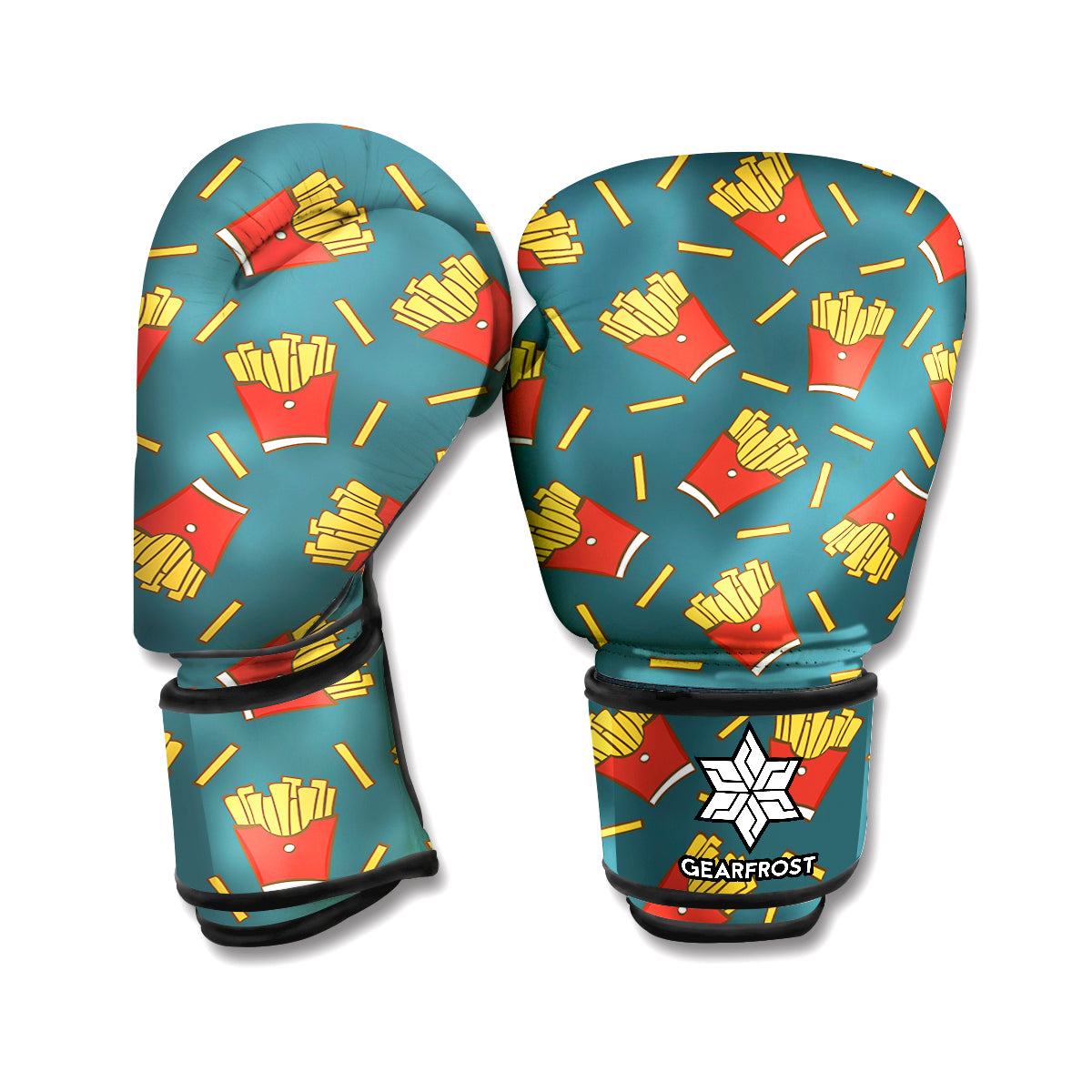 Doodle French Fries Pattern Print Boxing Gloves