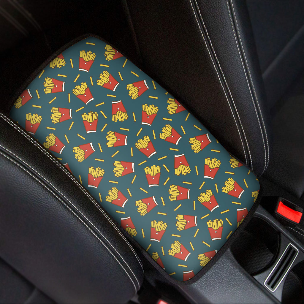 Doodle French Fries Pattern Print Car Center Console Cover