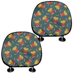 Doodle French Fries Pattern Print Car Headrest Covers