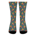 Doodle French Fries Pattern Print Crew Socks