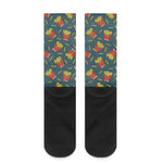 Doodle French Fries Pattern Print Crew Socks