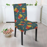 Doodle French Fries Pattern Print Dining Chair Slipcover