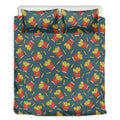 Doodle French Fries Pattern Print Duvet Cover Bedding Set