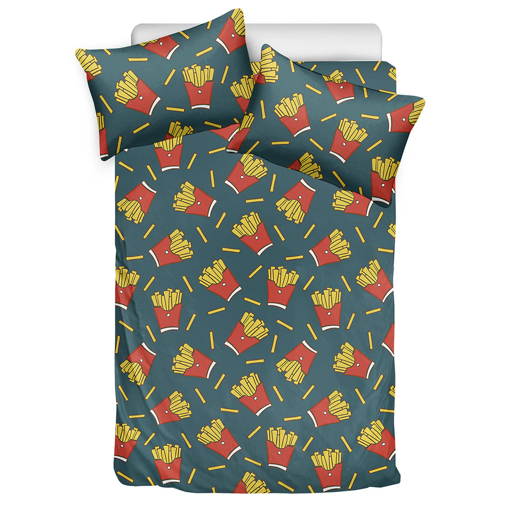 Doodle French Fries Pattern Print Duvet Cover Bedding Set