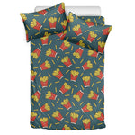 Doodle French Fries Pattern Print Duvet Cover Bedding Set