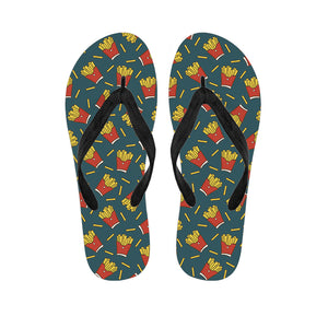 Doodle French Fries Pattern Print Flip Flops