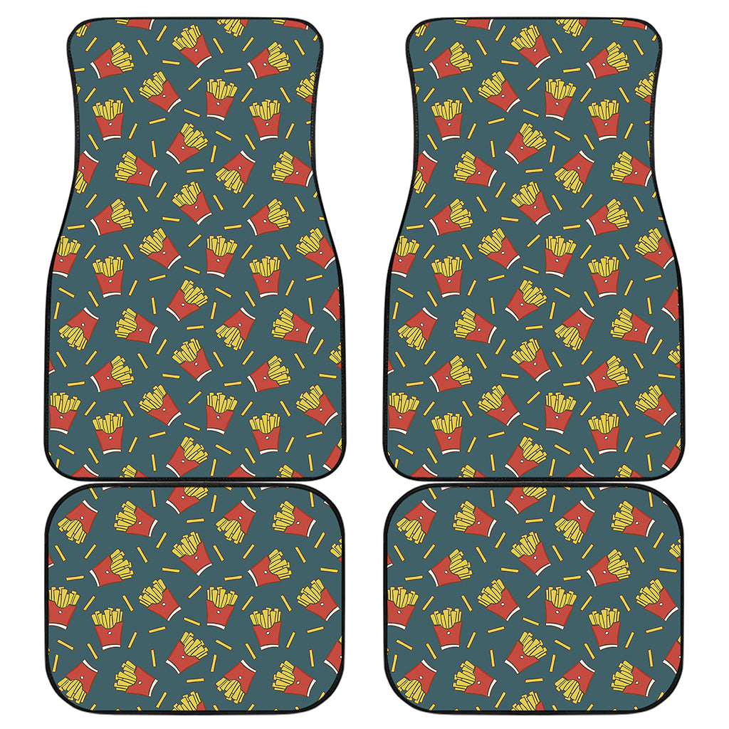 Doodle French Fries Pattern Print Front and Back Car Floor Mats