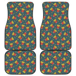 Doodle French Fries Pattern Print Front and Back Car Floor Mats