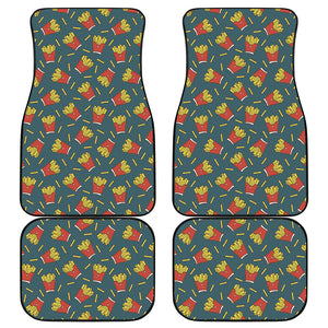 Doodle French Fries Pattern Print Front and Back Car Floor Mats