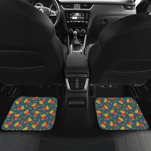 Doodle French Fries Pattern Print Front and Back Car Floor Mats