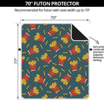 Doodle French Fries Pattern Print Futon Protector