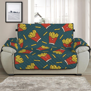 Doodle French Fries Pattern Print Half Sofa Protector