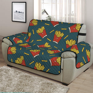 Doodle French Fries Pattern Print Half Sofa Protector