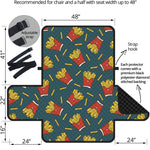 Doodle French Fries Pattern Print Half Sofa Protector