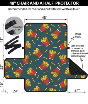 Doodle French Fries Pattern Print Half Sofa Protector