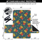 Doodle French Fries Pattern Print Half Sofa Protector