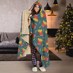 Doodle French Fries Pattern Print Hooded Blanket