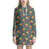 Doodle French Fries Pattern Print Hoodie Dress