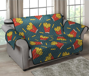 Doodle French Fries Pattern Print Loveseat Protector