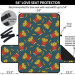 Doodle French Fries Pattern Print Loveseat Protector