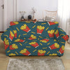 Doodle French Fries Pattern Print Loveseat Slipcover