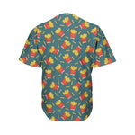 Doodle French Fries Pattern Print Men's Baseball Jersey