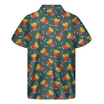 Doodle French Fries Pattern Print Men's Short Sleeve Shirt