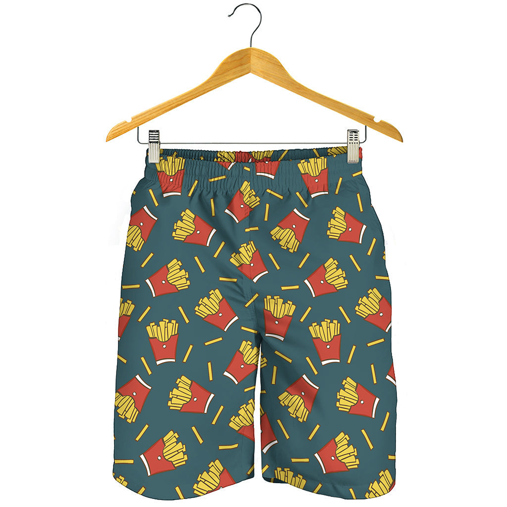 Doodle French Fries Pattern Print Men's Shorts