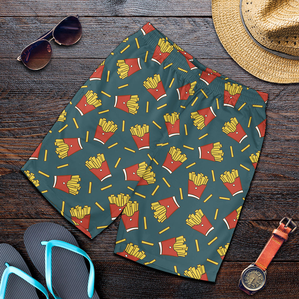 Doodle French Fries Pattern Print Men's Shorts