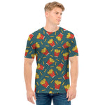 Doodle French Fries Pattern Print Men's T-Shirt