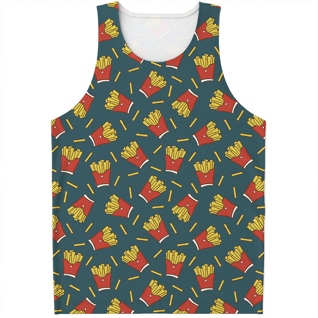 Doodle French Fries Pattern Print Men's Tank Top