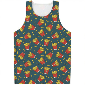 Doodle French Fries Pattern Print Men's Tank Top