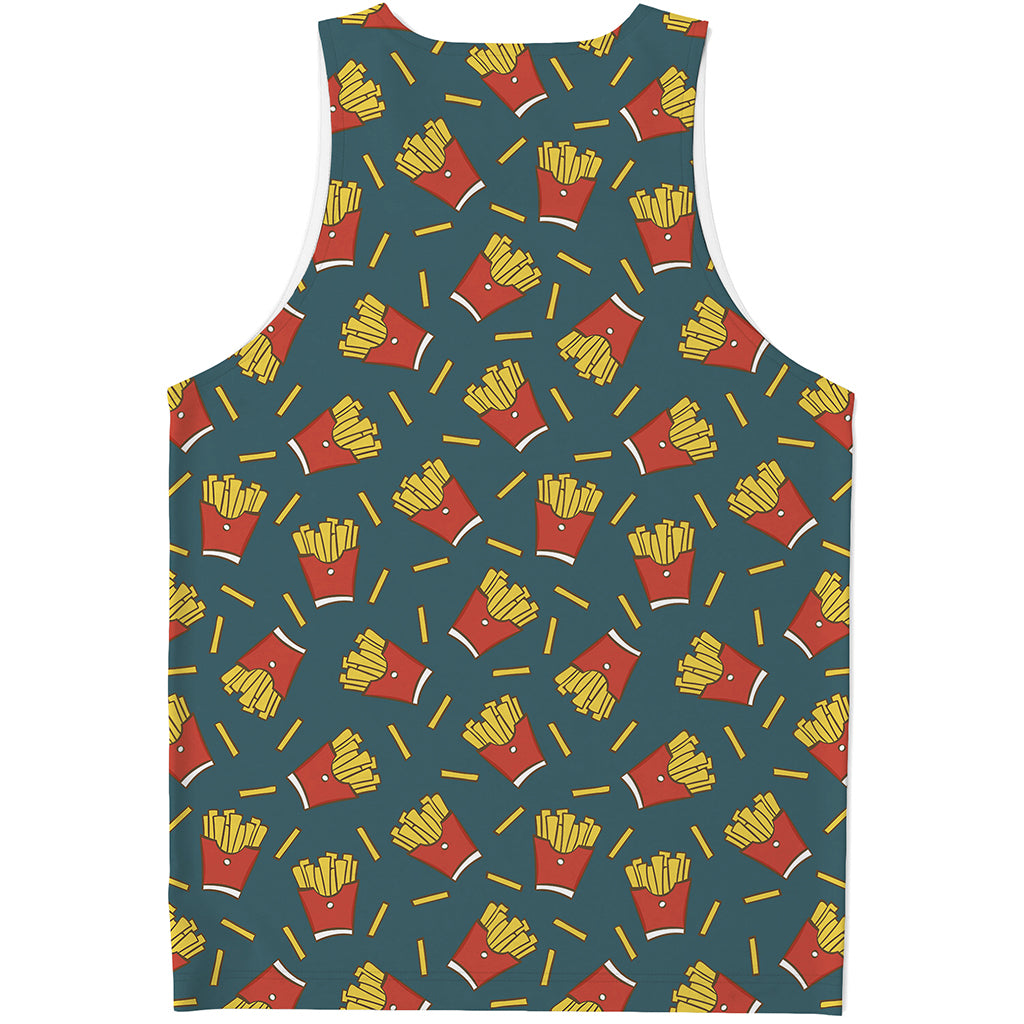 Doodle French Fries Pattern Print Men's Tank Top