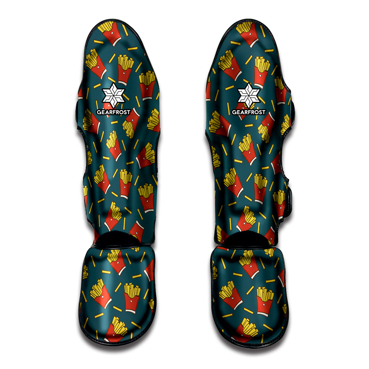 Doodle French Fries Pattern Print Muay Thai Shin Guard