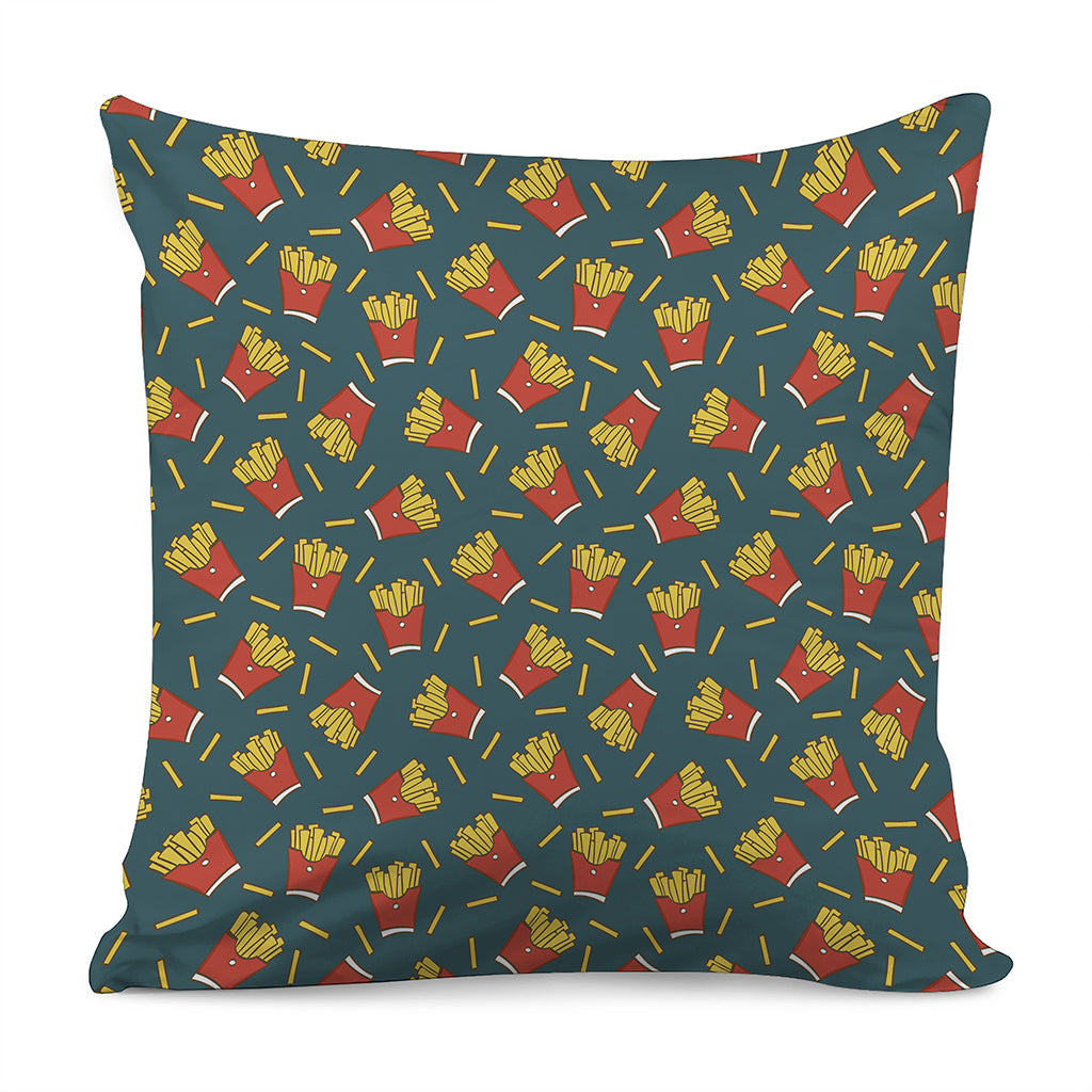 Doodle French Fries Pattern Print Pillow Cover