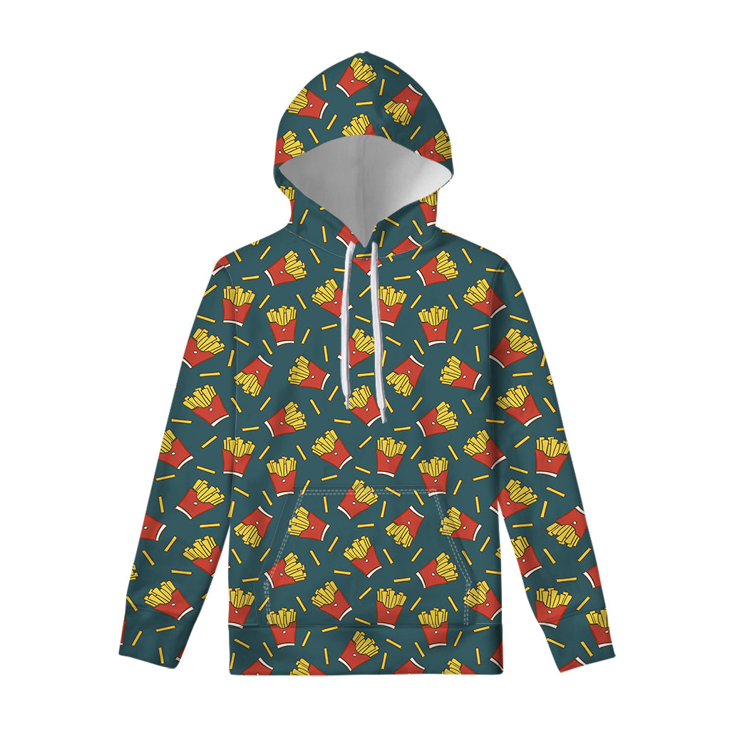 Doodle French Fries Pattern Print Pullover Hoodie
