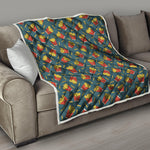 Doodle French Fries Pattern Print Quilt