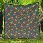 Doodle French Fries Pattern Print Quilt