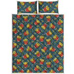 Doodle French Fries Pattern Print Quilt Bed Set